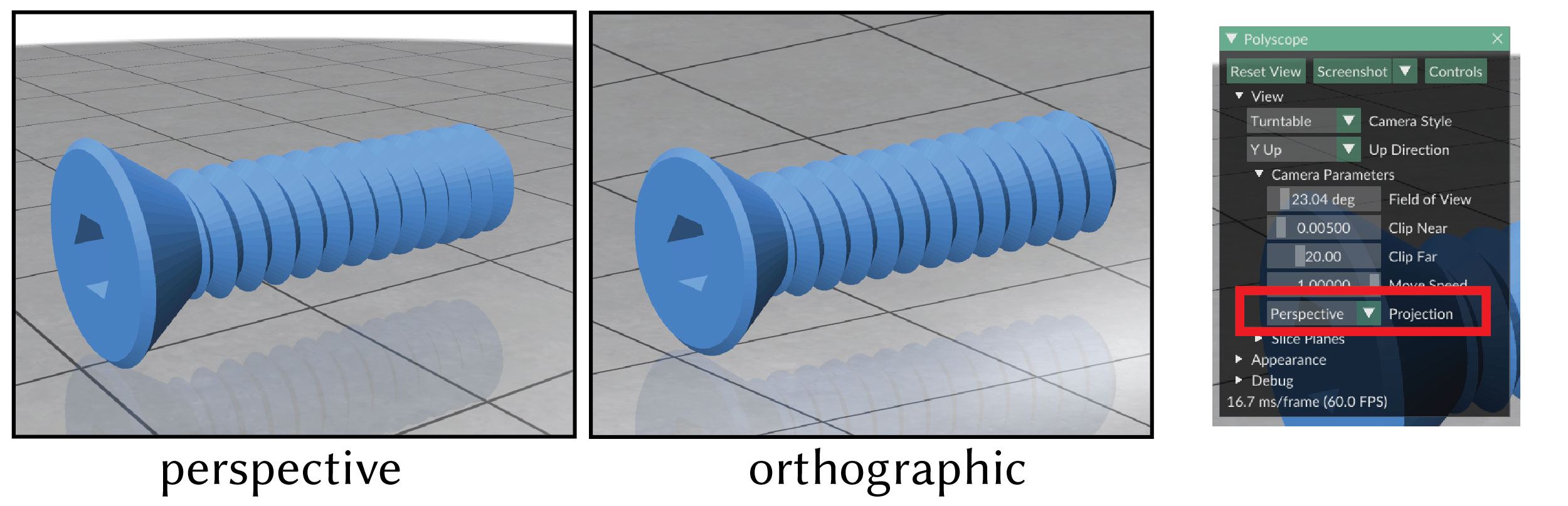 image of perspective and orthographic projection